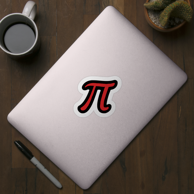 Black and Red Pi Math Symbol by ellenhenryart